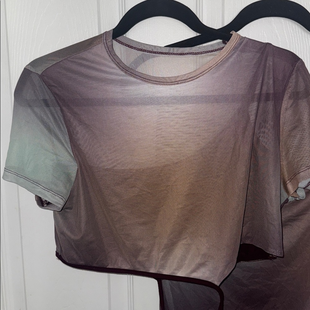 Stylish Sheer Ombre Crop Top